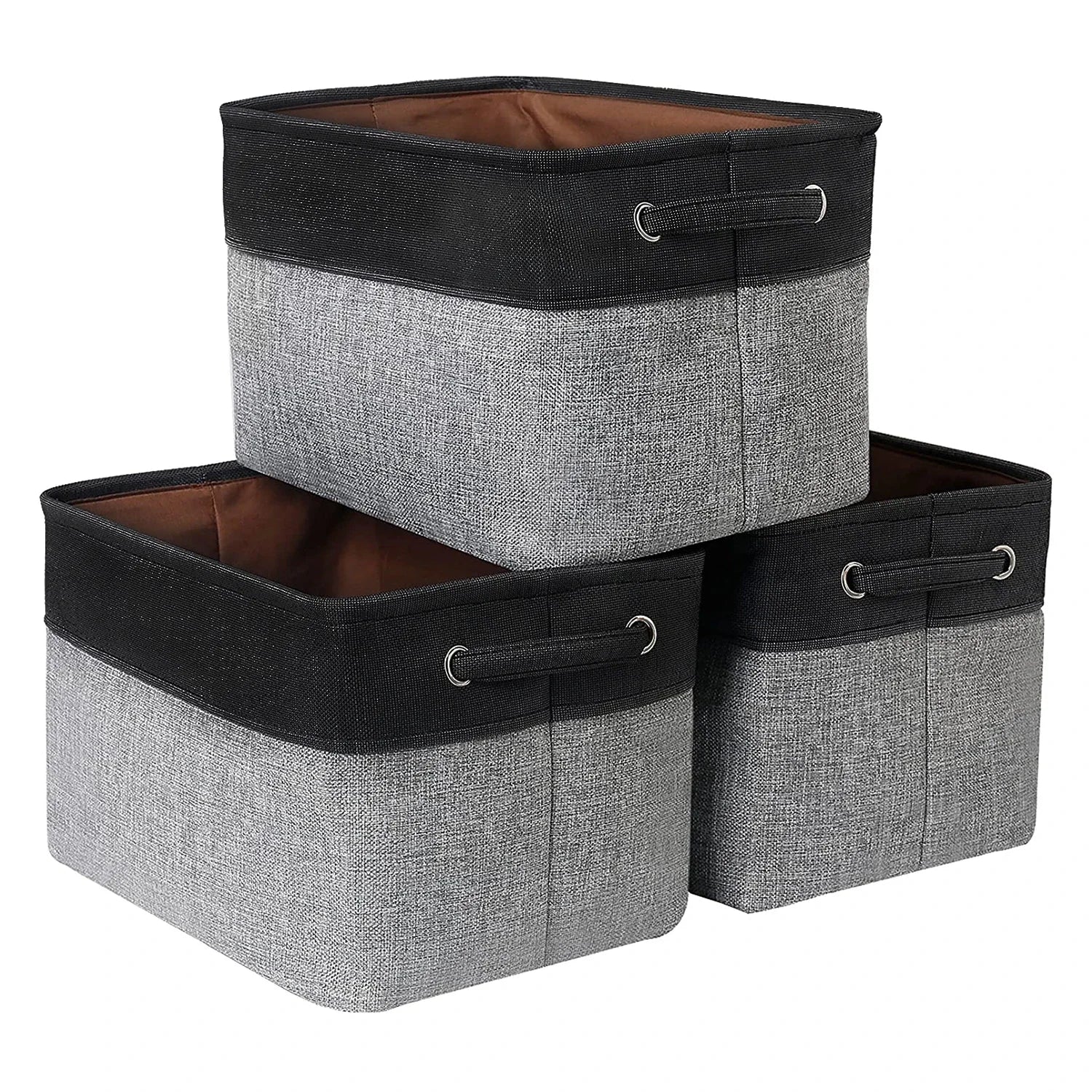 1 Pcs Foldable Storage Bins Sturdy Canvas Fabric Cubic Boxes with Handles Ideal for Home Office Organization