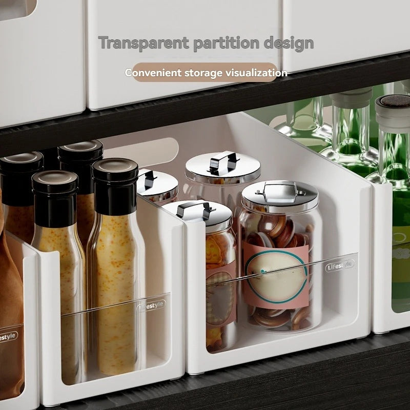 Kitchen Cabinet Organization Can Be Freely Combined with Dishes and Condiments, Thickened Storage Box, Drawer Storage Box