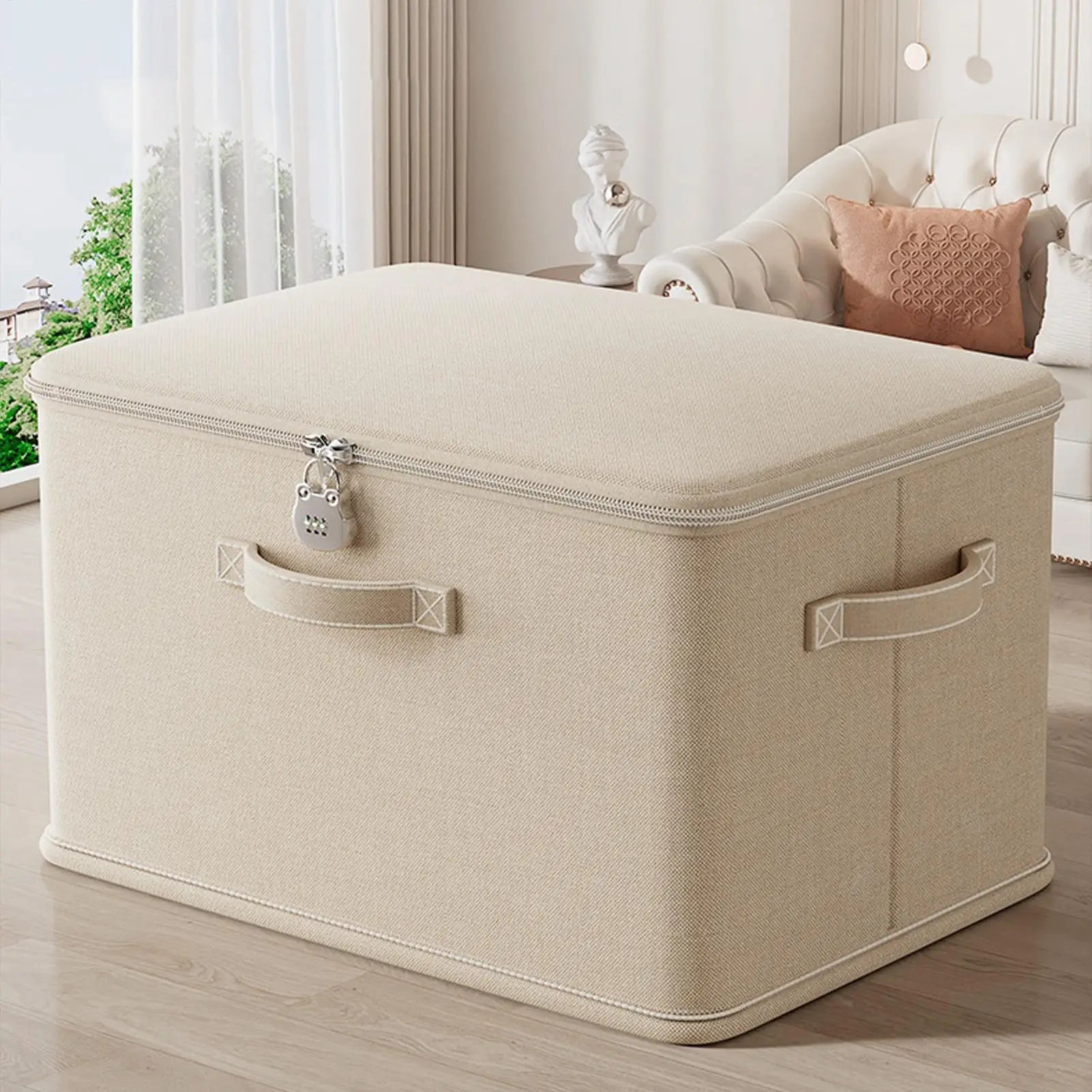 Locking Organizing Bin Secure Stackable odor Proof Storage Container with Handle Locking Organizing Washable Shelf Baskets