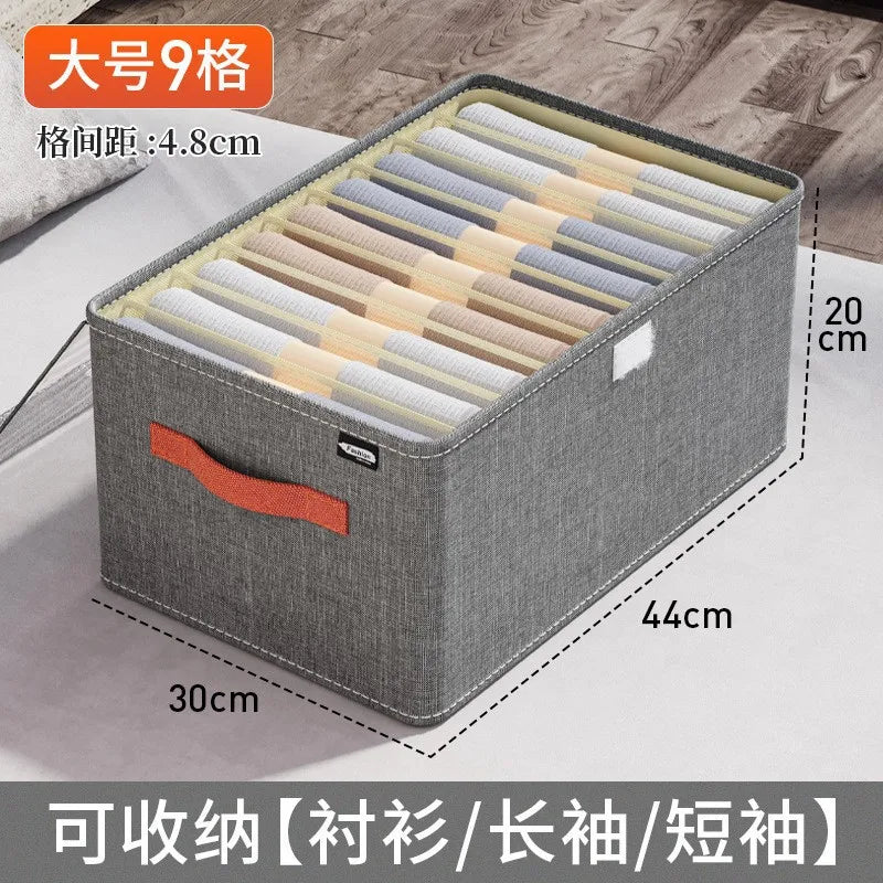 Pants storage box, clothing separation and organization box, foldable large clothing organization box, layered storage box