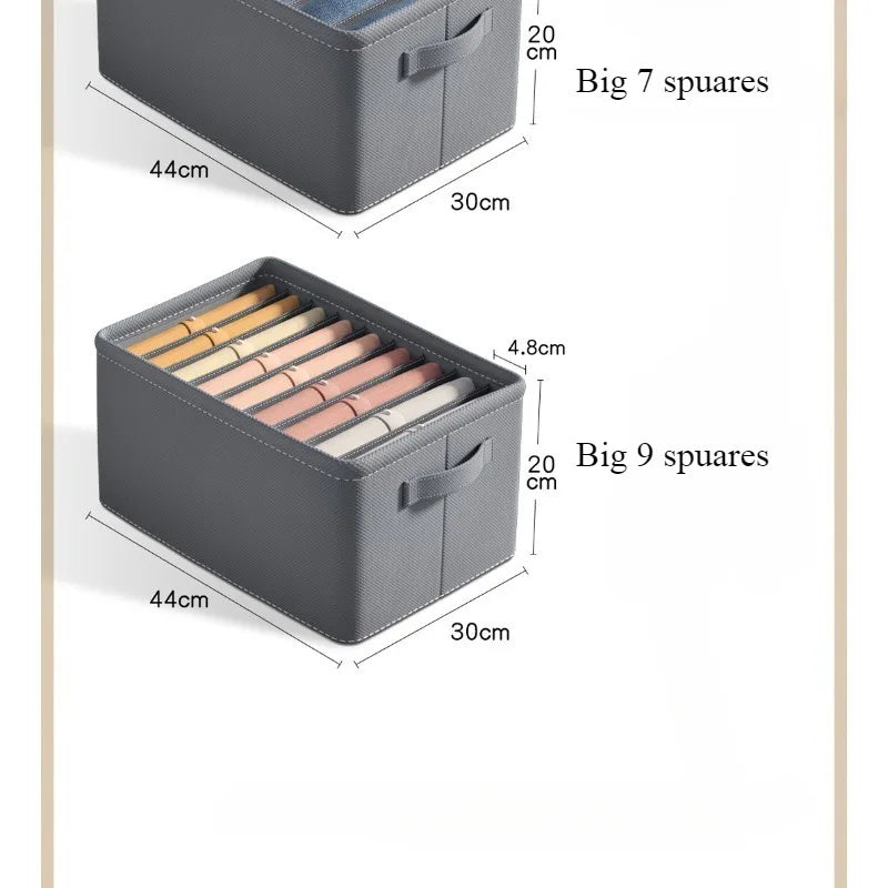 Pants storage box, clothing separation and organization box, foldable large clothing organization box, layered storage box