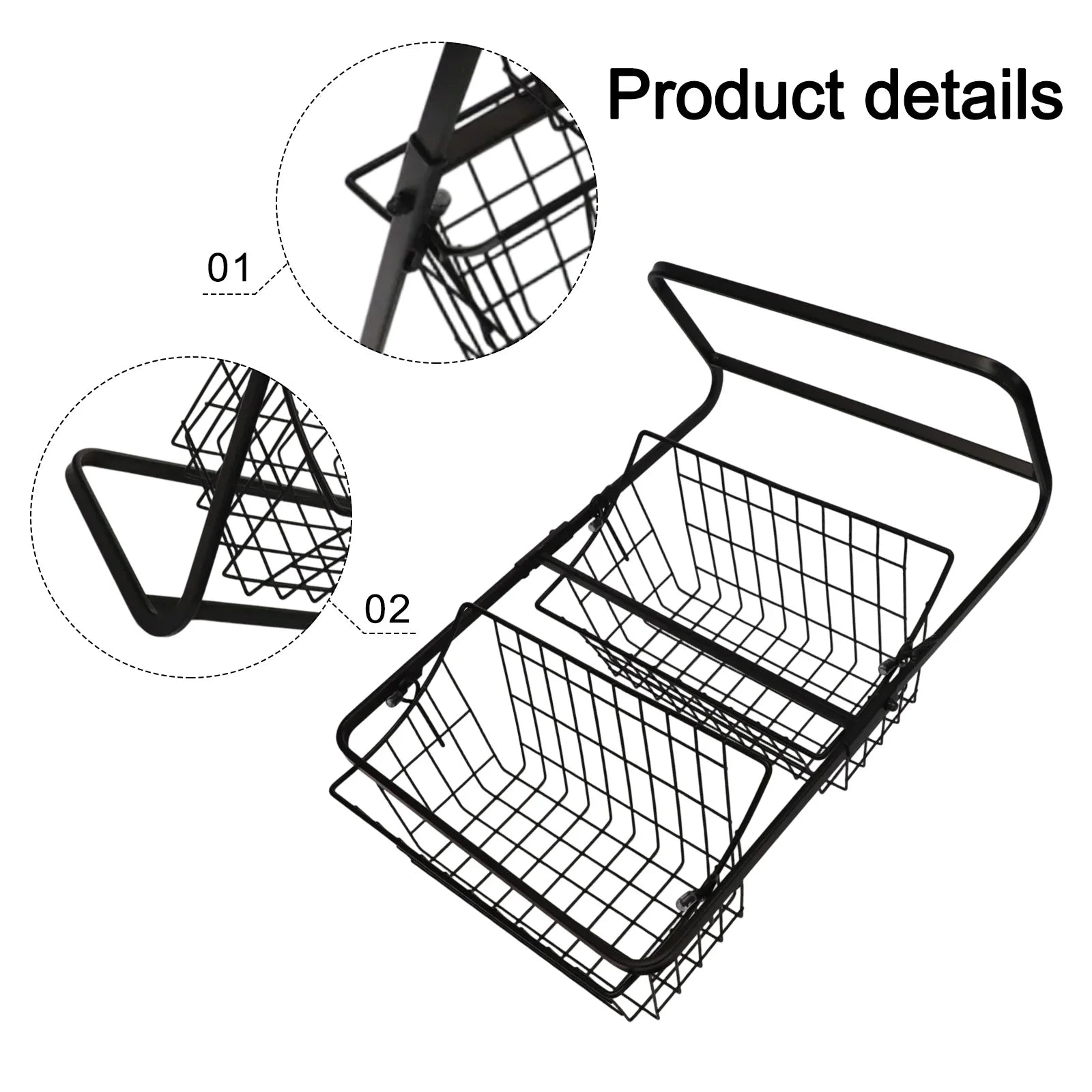 Kitchen Organizer 2 Tier Storage Rack Easy To Clean Material Maximized Countertop Space For Pantry Organization