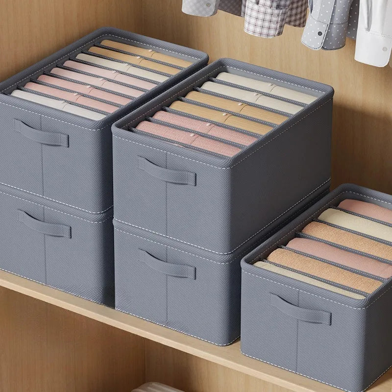 Pants storage box, clothing separation and organization box, foldable large clothing organization box, layered storage box