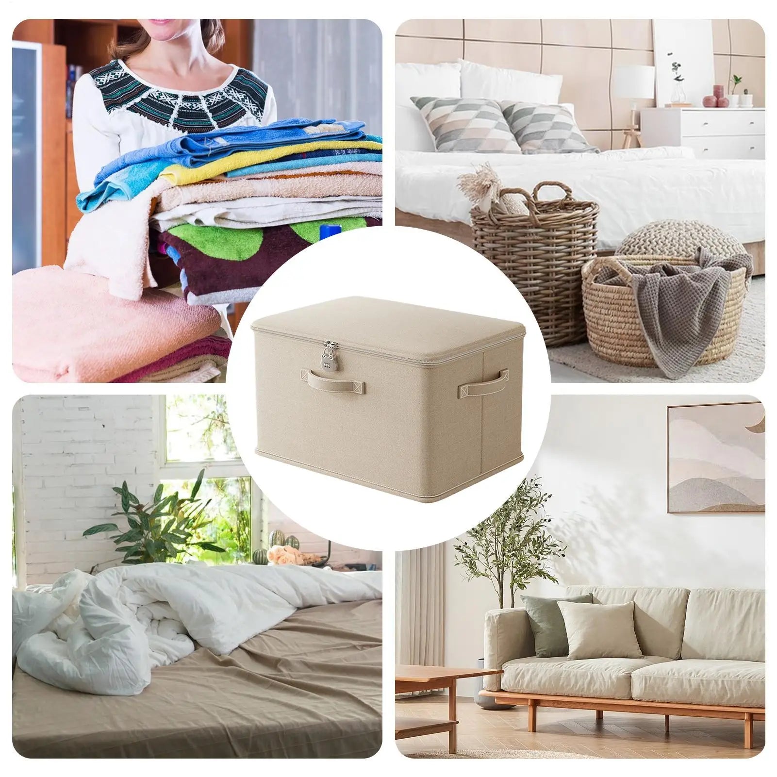 Locking Organizing Bin Secure Stackable odor Proof Storage Container with Handle Locking Organizing Washable Shelf Baskets