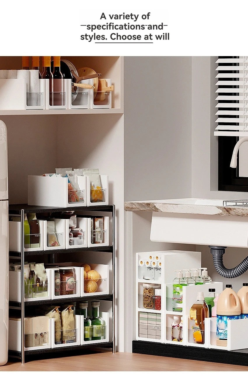 Kitchen Cabinet Organization Can Be Freely Combined with Dishes and Condiments, Thickened Storage Box, Drawer Storage Box