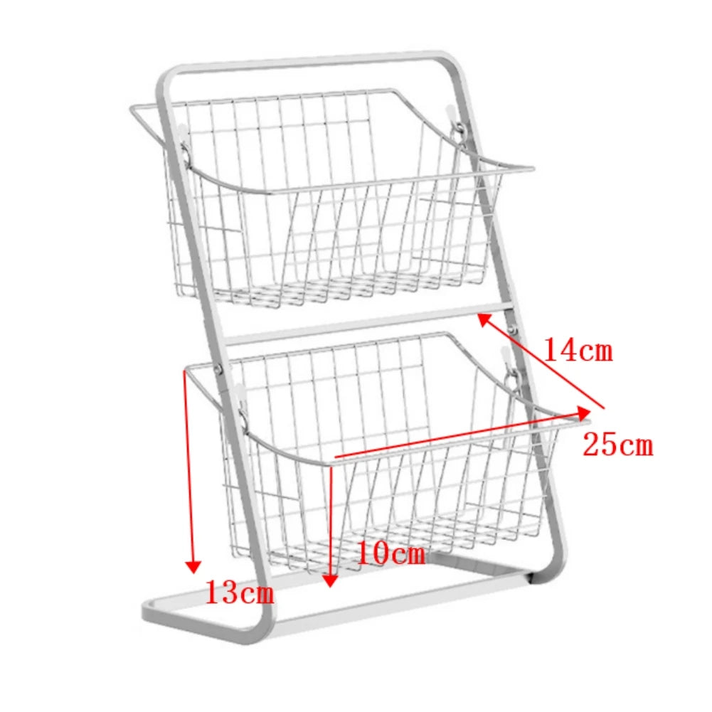Kitchen Organizer 2 Tier Storage Rack Easy To Clean Material Maximized Countertop Space For Pantry Organization