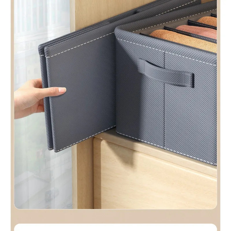 Pants storage box, clothing separation and organization box, foldable large clothing organization box, layered storage box