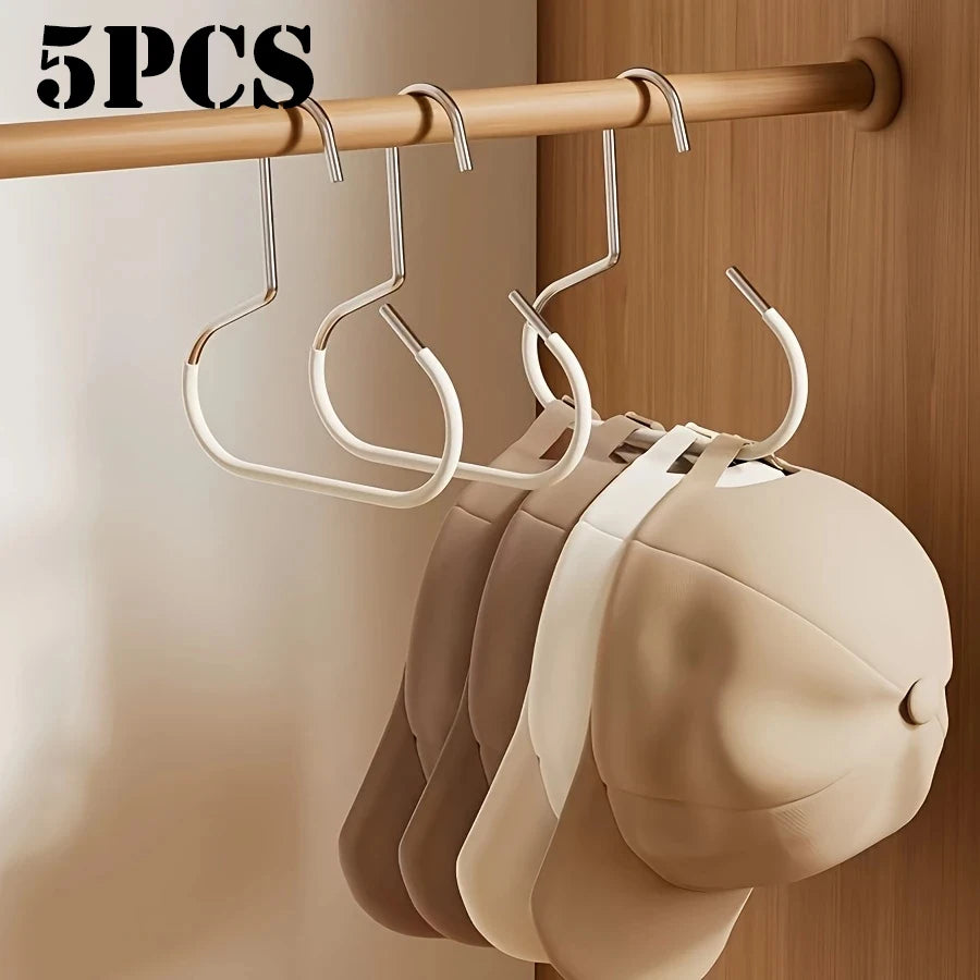 5pcs Simple Hat Storage Hooks Metal Material for Scarf Organization Belt Organization Bra Organizer Bag Storage