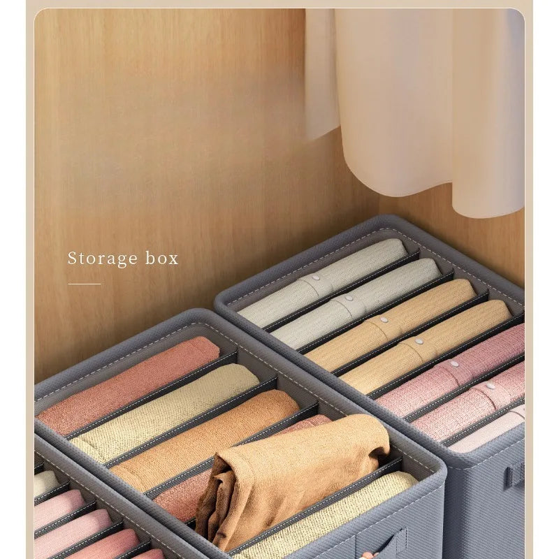 Pants storage box, clothing separation and organization box, foldable large clothing organization box, layered storage box
