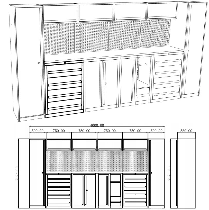 Industrial-grade Tool Storage Tool Sets Modular Garage Heavy-Duty Industrial-grade Workbench OEM ODM Customizable Garage