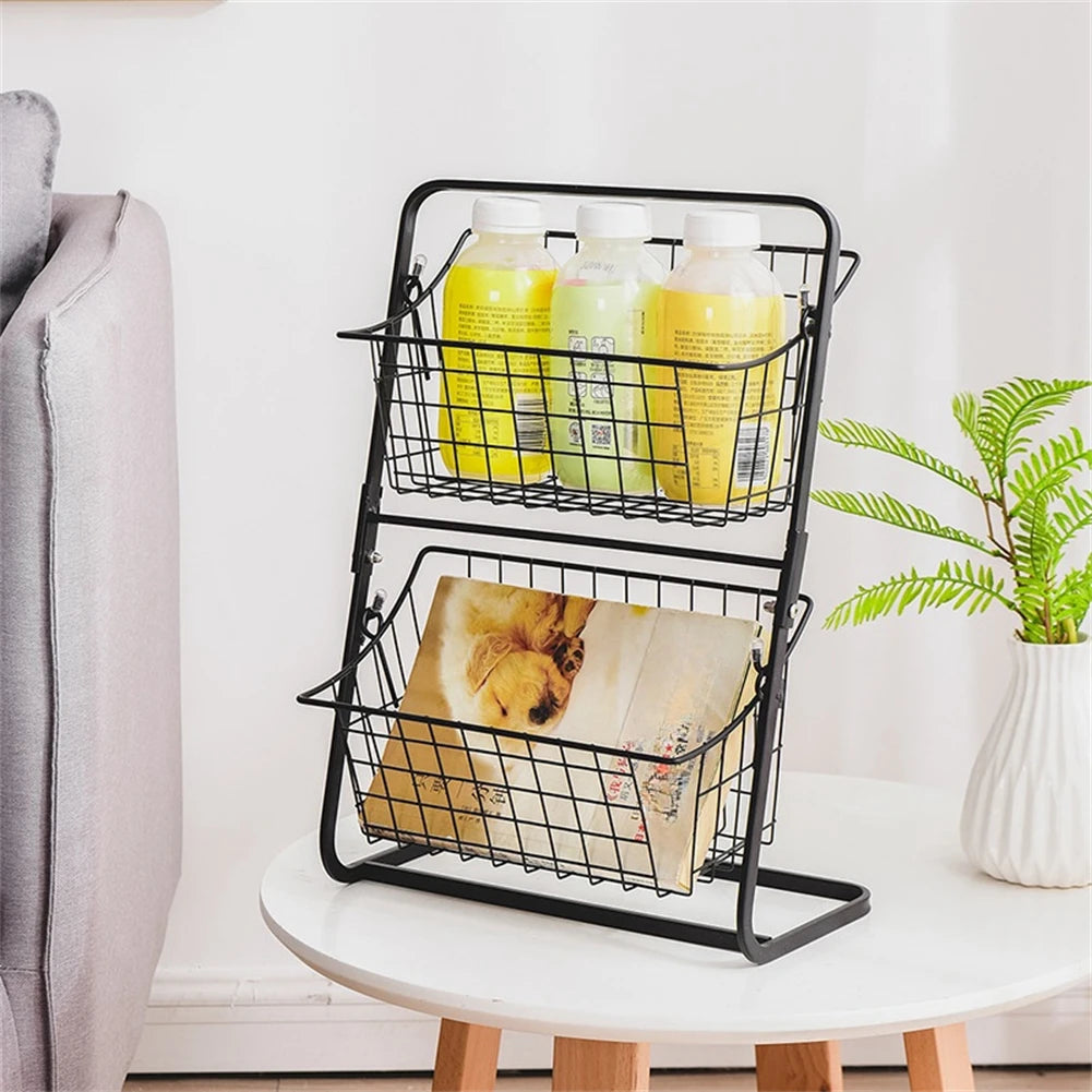 Kitchen Organizer 2 Tier Storage Rack Easy To Clean Material Maximized Countertop Space For Pantry Organization