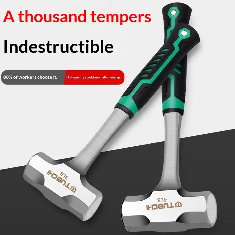 Sledgehammer Octagonal Hammer - Large Solid Earthquake-Proof Iron Hammer for Construction Sites & Demolition, Wall Smashing Tool