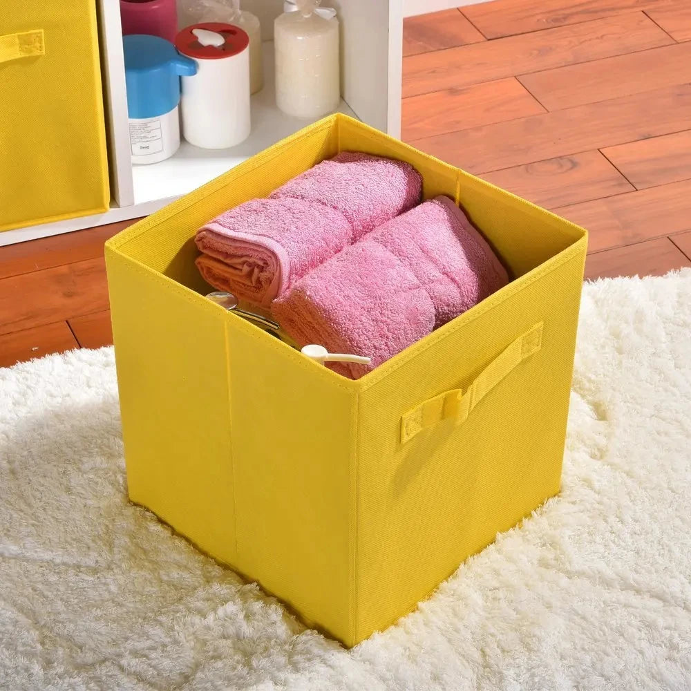 Fabric Storage Bins 5 Pack Fun Colored Durable Storage Cubes with Handles Foldable Cube Baskets  Organization Multi Colors