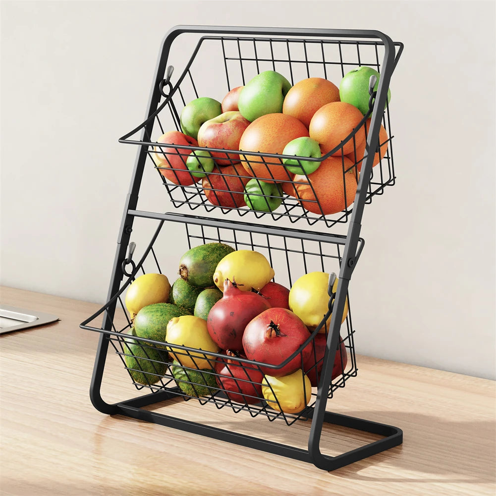 Kitchen Organizer 2 Tier Storage Rack Easy To Clean Material Maximized Countertop Space For Pantry Organization