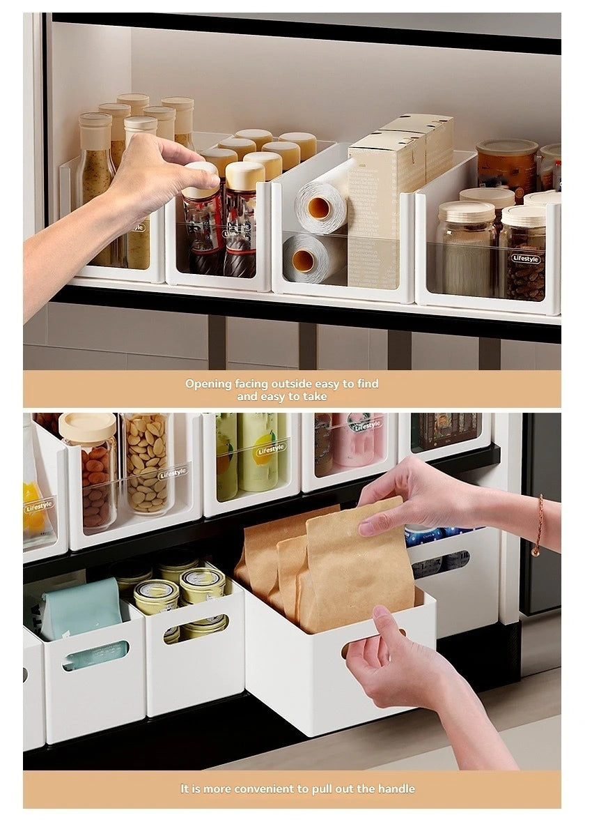 Kitchen Cabinet Organization Can Be Freely Combined with Dishes and Condiments, Thickened Storage Box, Drawer Storage Box