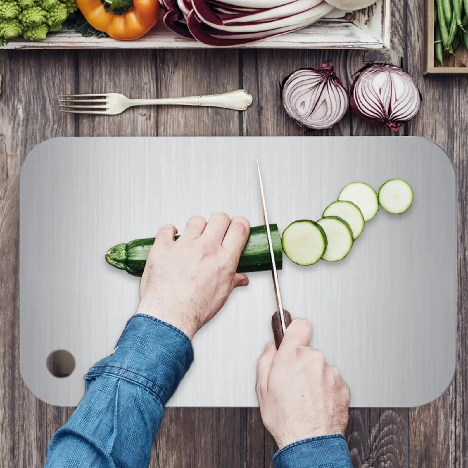 Titanium Cutting Boards for Kitchen Double-Sided Chopping Board Food Grade Cutting Mat Serving Tray Fruit Meat Chopping Board