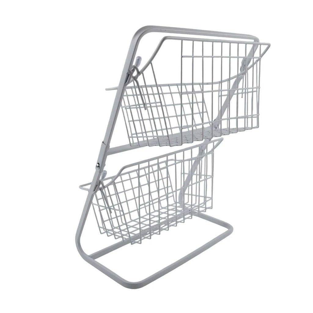 Kitchen Organizer 2 Tier Storage Rack Easy To Clean Material Maximized Countertop Space For Pantry Organization