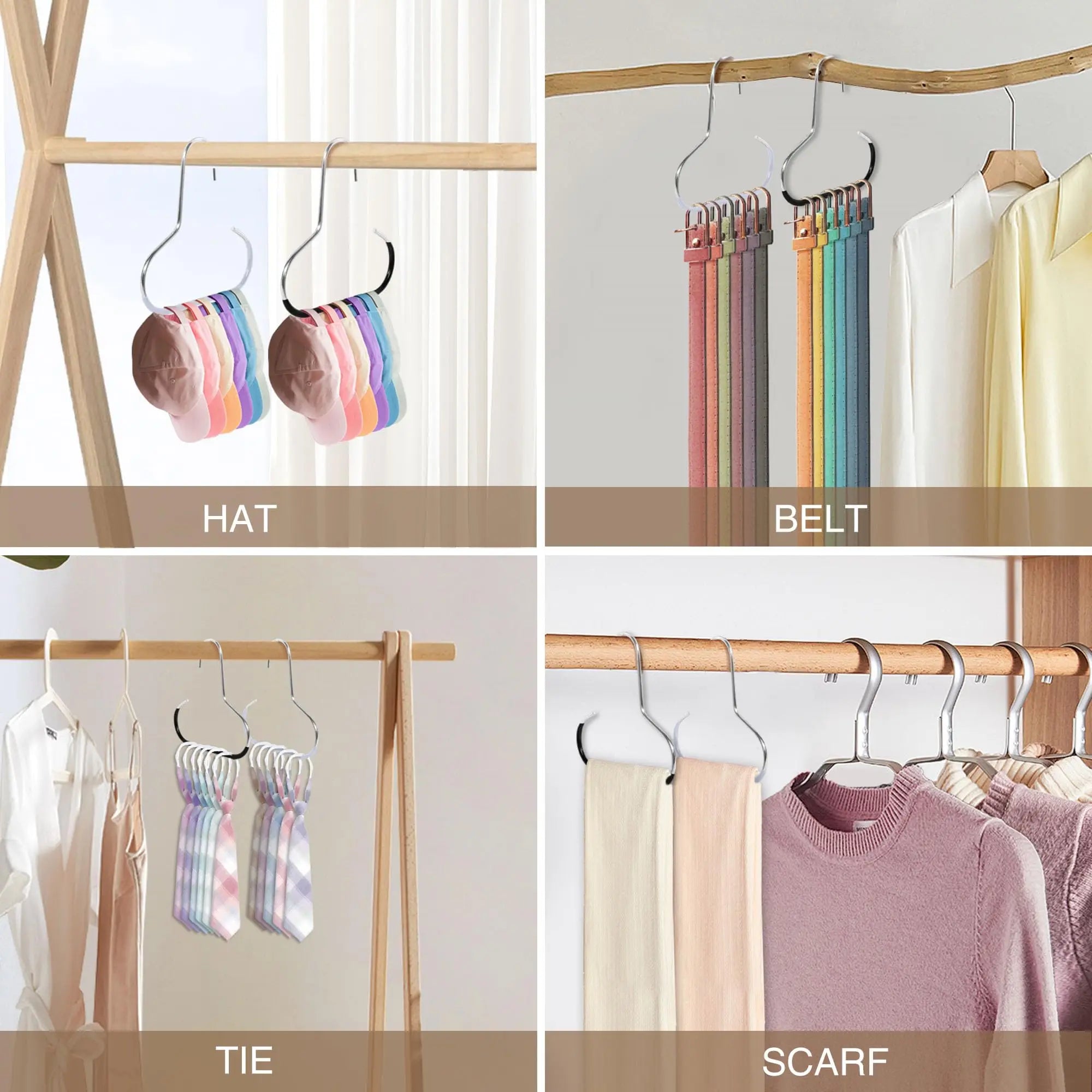 5pcs Simple Hat Storage Hooks Metal Material for Scarf Organization Belt Organization Bra Organizer Bag Storage