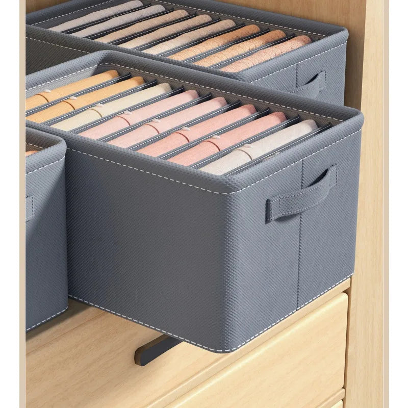 Pants storage box, clothing separation and organization box, foldable large clothing organization box, layered storage box