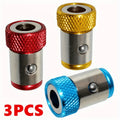 3-Piece Magnetic Bit Holder Set - 1/4 Batch Head, Anti-Slip Alloy Electromagnetic Rings For Superior Screwdriver Bit Performance