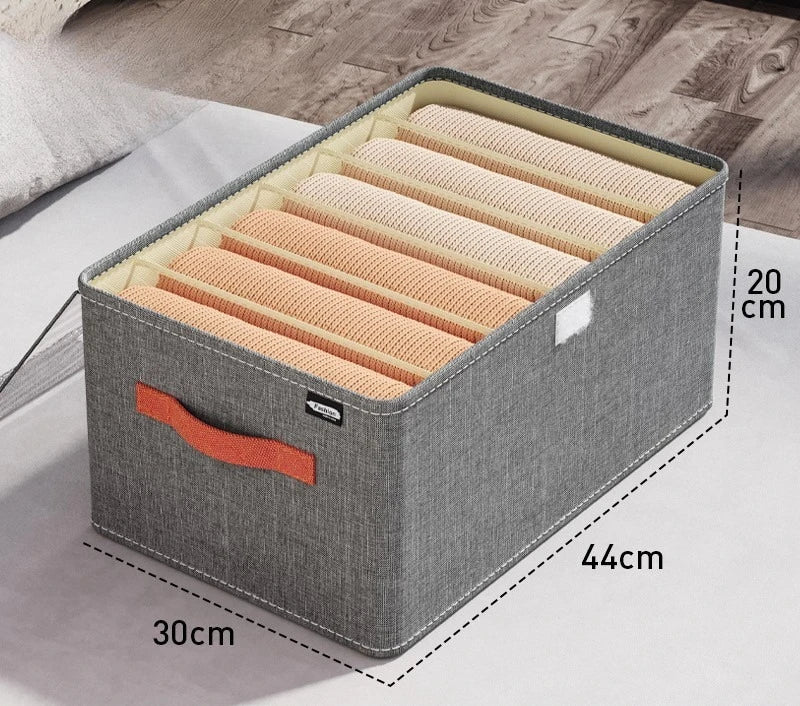 Pants storage box, clothing separation and organization box, foldable large clothing organization box, layered storage box