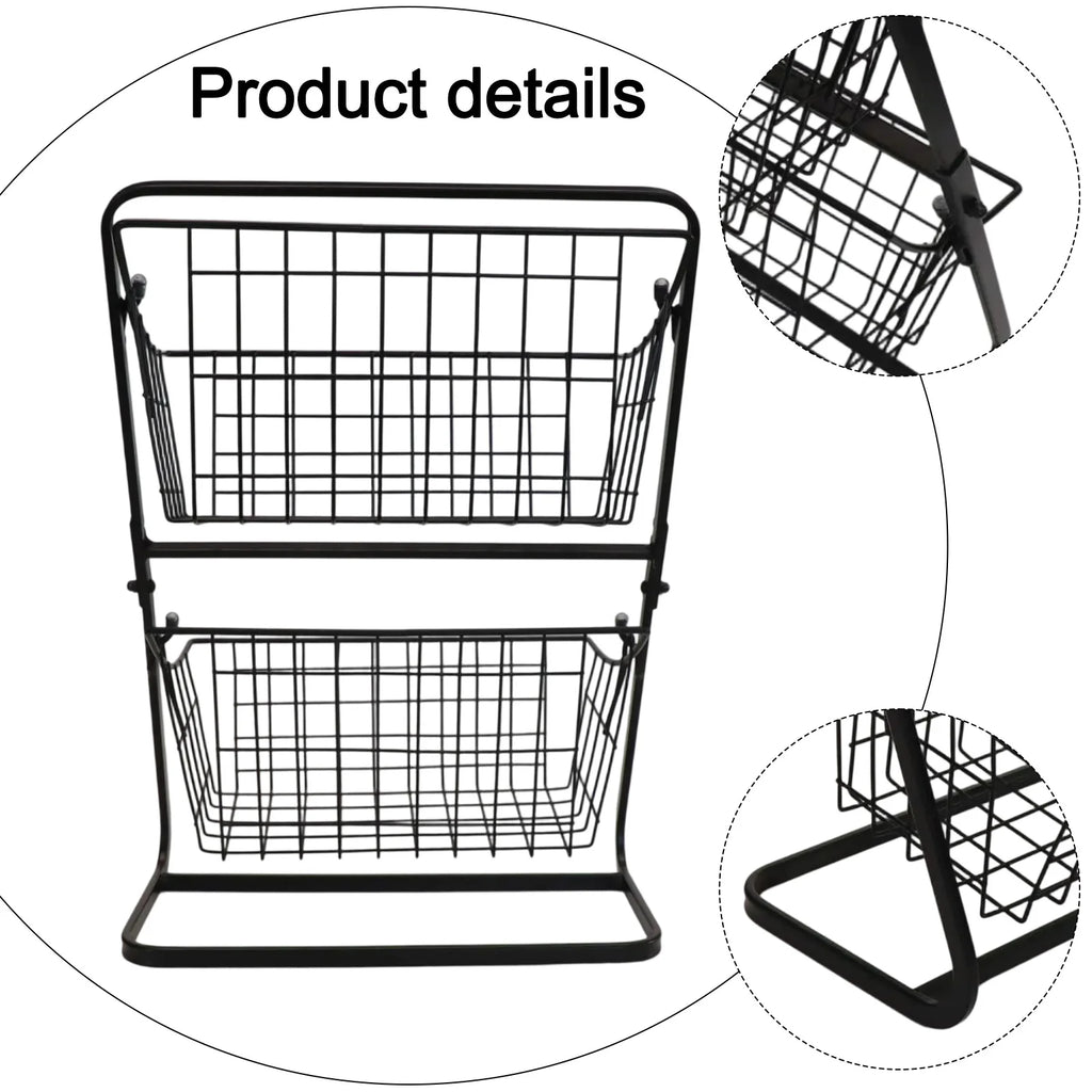 Kitchen Organizer 2 Tier Storage Rack Easy To Clean Material Maximized Countertop Space For Pantry Organization