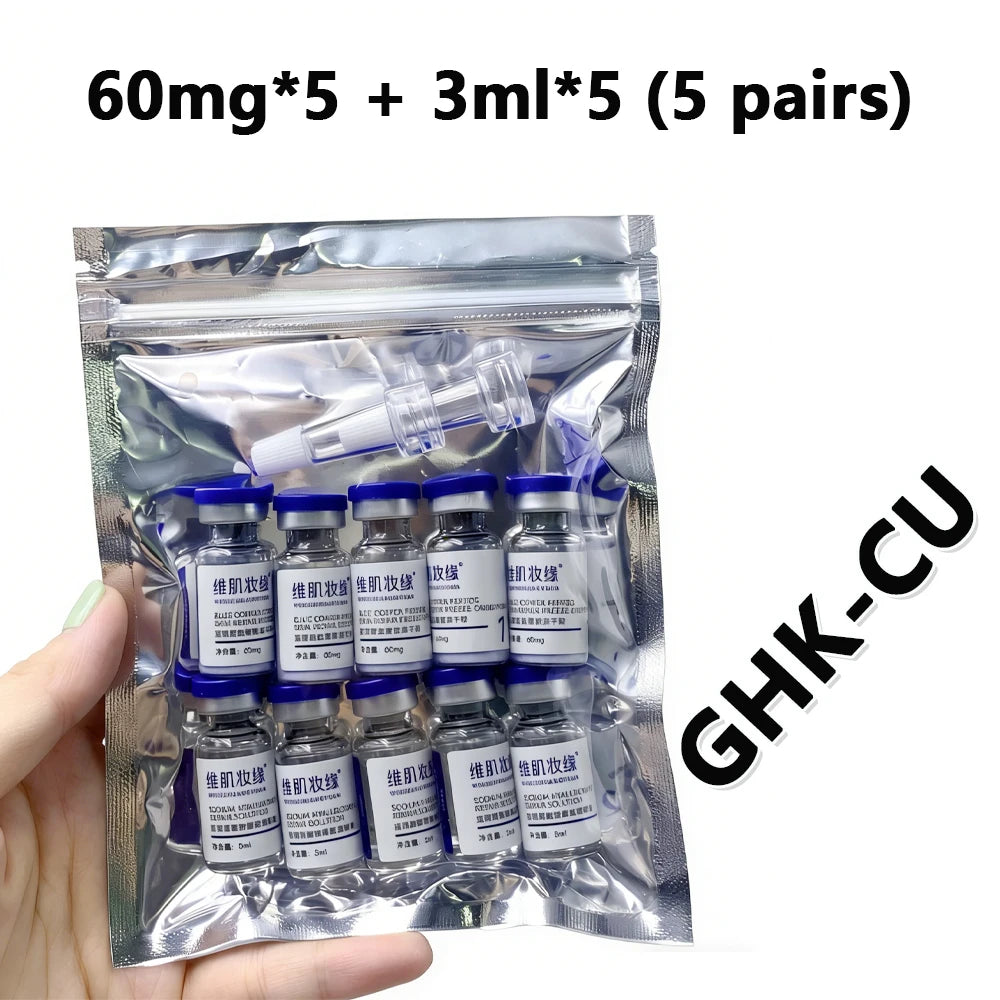 Blue Copper Peptide GHK-CU Copper Lyophilized Powder Hydration Skin Rejuvenation Improve Elasticity Repair Skin Barrier SkinCare
