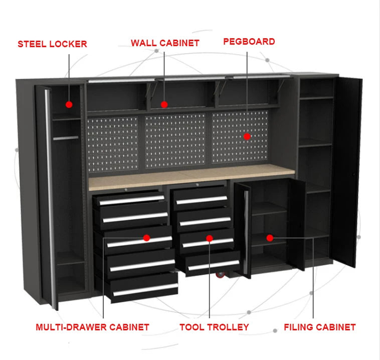 Industrial-grade Tool Storage Tool Sets Modular Garage Heavy-Duty Industrial-grade Workbench OEM ODM Customizable Garage