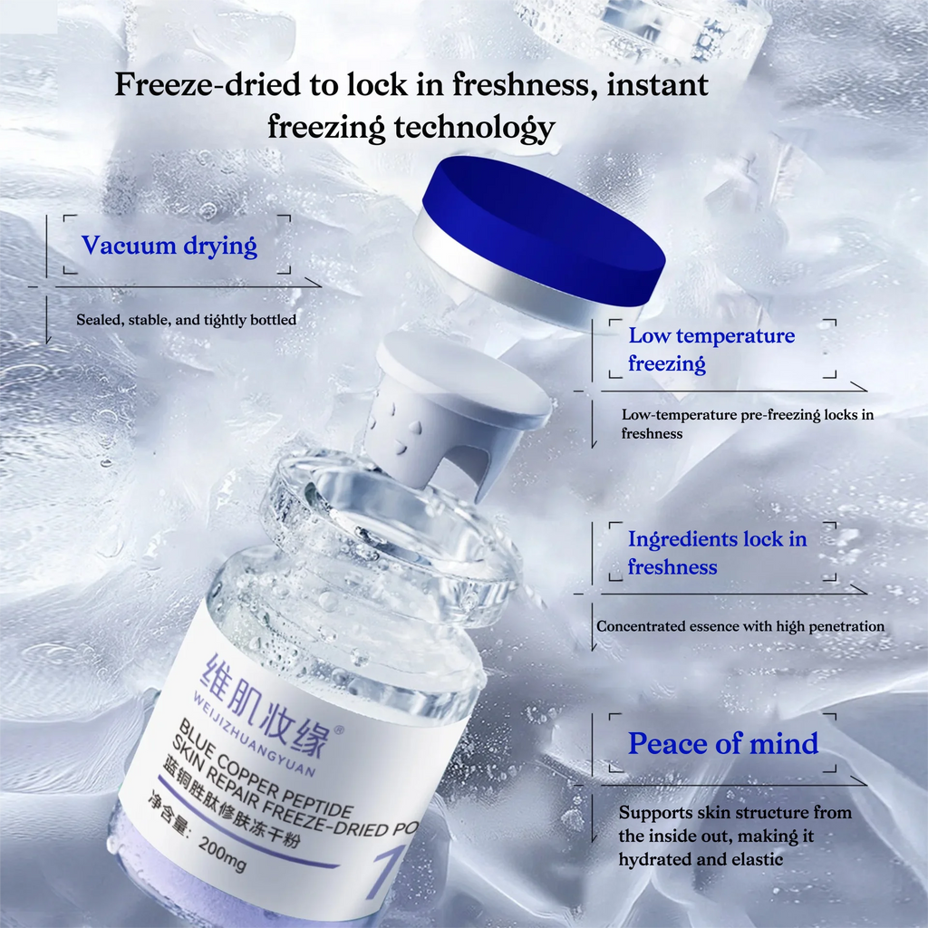 Blue Copper Peptide GHK-CU Copper Lyophilized Powder Hydration Skin Rejuvenation Improve Elasticity Repair Skin Barrier SkinCare
