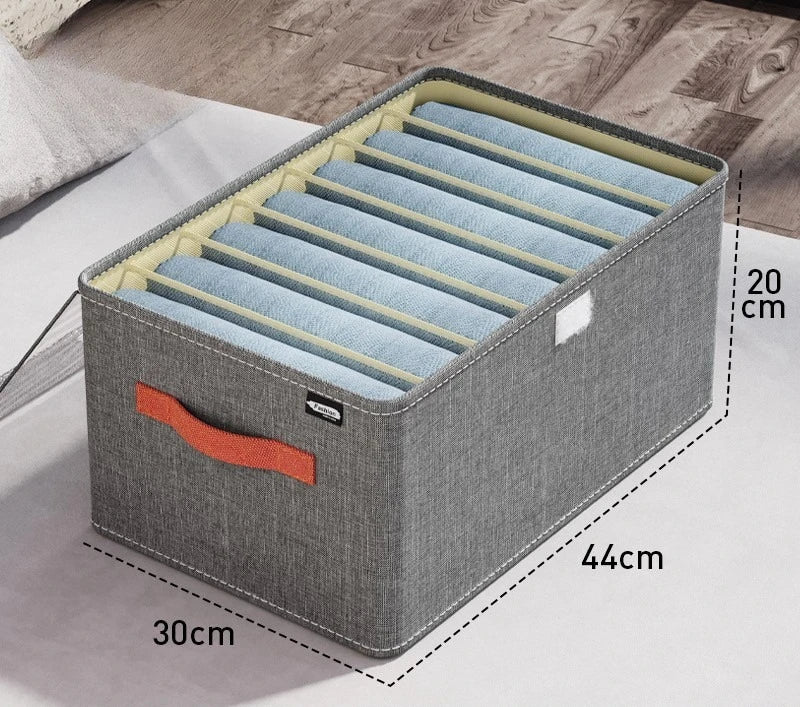 Pants storage box, clothing separation and organization box, foldable large clothing organization box, layered storage box