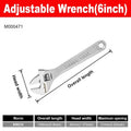 Adjustable Wrench Large Openin Long Handle Universal Spanner Clamp Wrench CR-V Steel Mechanical Workshop Hand Repair Tools