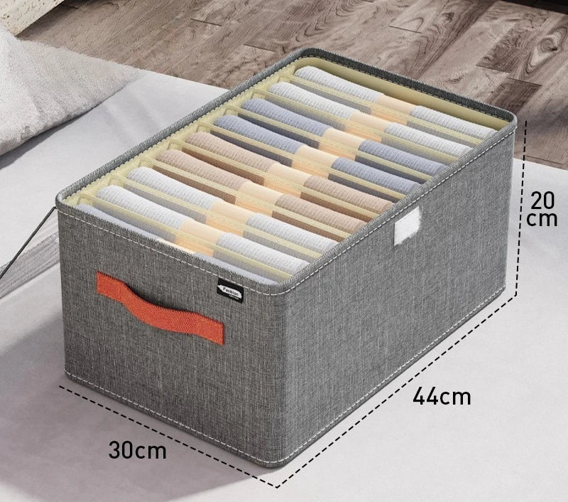 Pants storage box, clothing separation and organization box, foldable large clothing organization box, layered storage box