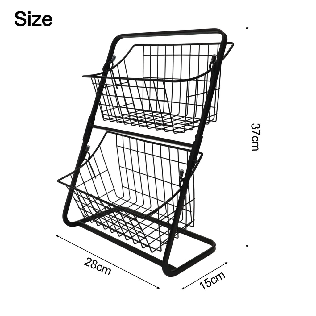 Kitchen Organizer 2 Tier Storage Rack Easy To Clean Material Maximized Countertop Space For Pantry Organization