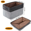 1 Pcs Foldable Storage Bins Sturdy Canvas Fabric Cubic Boxes with Handles Ideal for Home Office Organization