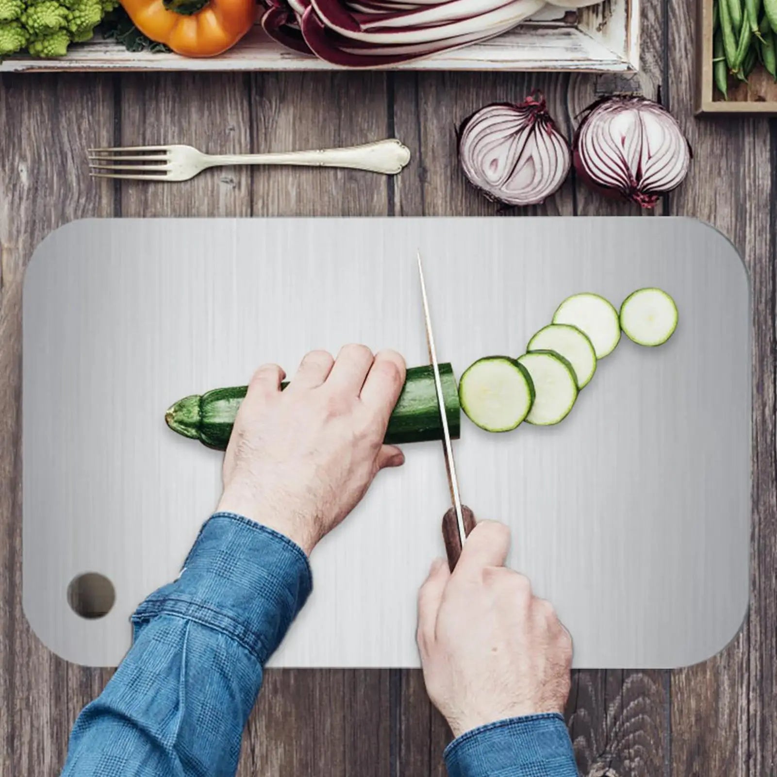 Titanium Cutting Boards for Kitchen Double-Sided Chopping Board Food Grade Cutting Mat Serving Tray Fruit Meat Chopping Board
