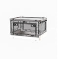 Collapsible Storage Bins With 3 Side Doors Clear Plastic Folding Storage Boxes With Lid Home Office Organization