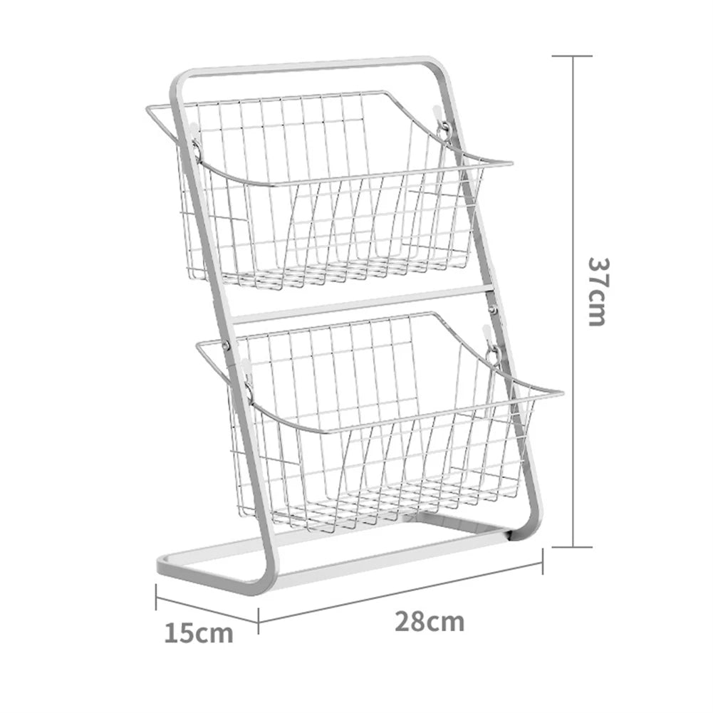 Kitchen Organizer 2 Tier Storage Rack Easy To Clean Material Maximized Countertop Space For Pantry Organization