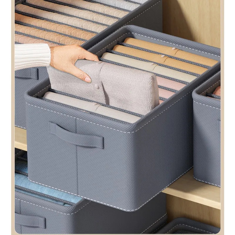 Pants storage box, clothing separation and organization box, foldable large clothing organization box, layered storage box