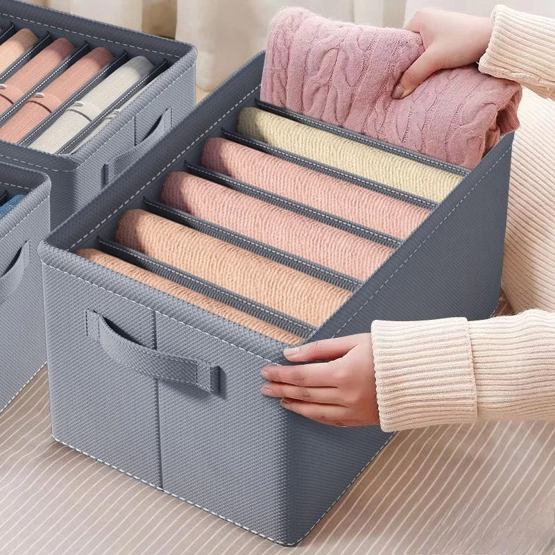 Pants storage box, clothing separation and organization box, foldable large clothing organization box, layered storage box