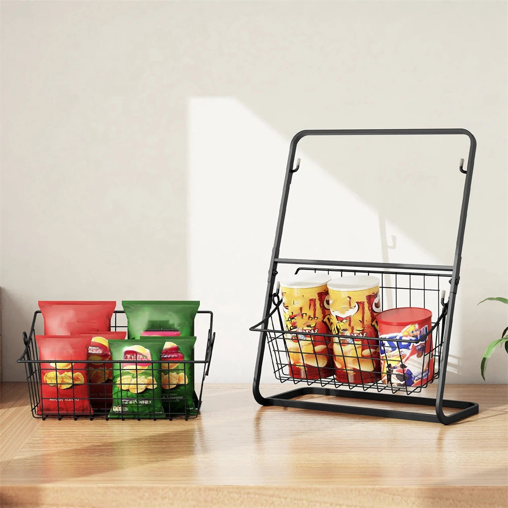 Kitchen Organizer 2 Tier Storage Rack Easy To Clean Material Maximized Countertop Space For Pantry Organization