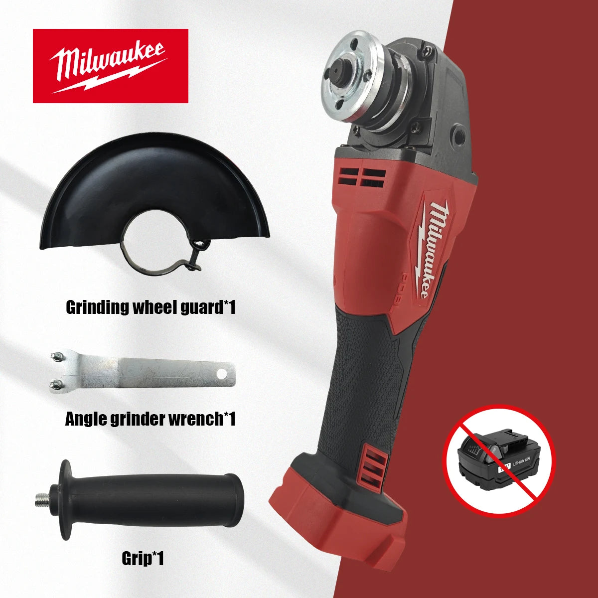 Milwaukee Angle Grinder 125mm Brushless Polishing Cutting Machine No-Lock Paddle Switch Electric Cordless Power Tools