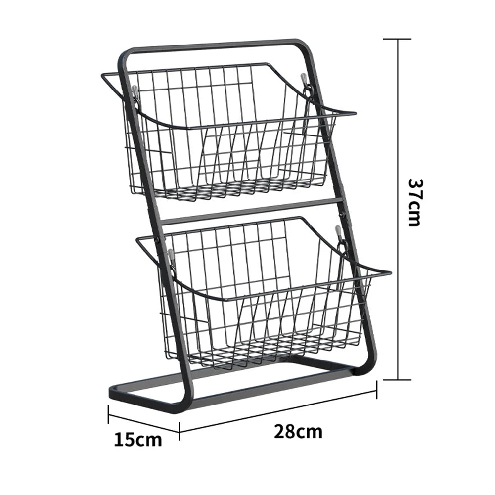 Kitchen Organizer 2 Tier Storage Rack Easy To Clean Material Maximized Countertop Space For Pantry Organization
