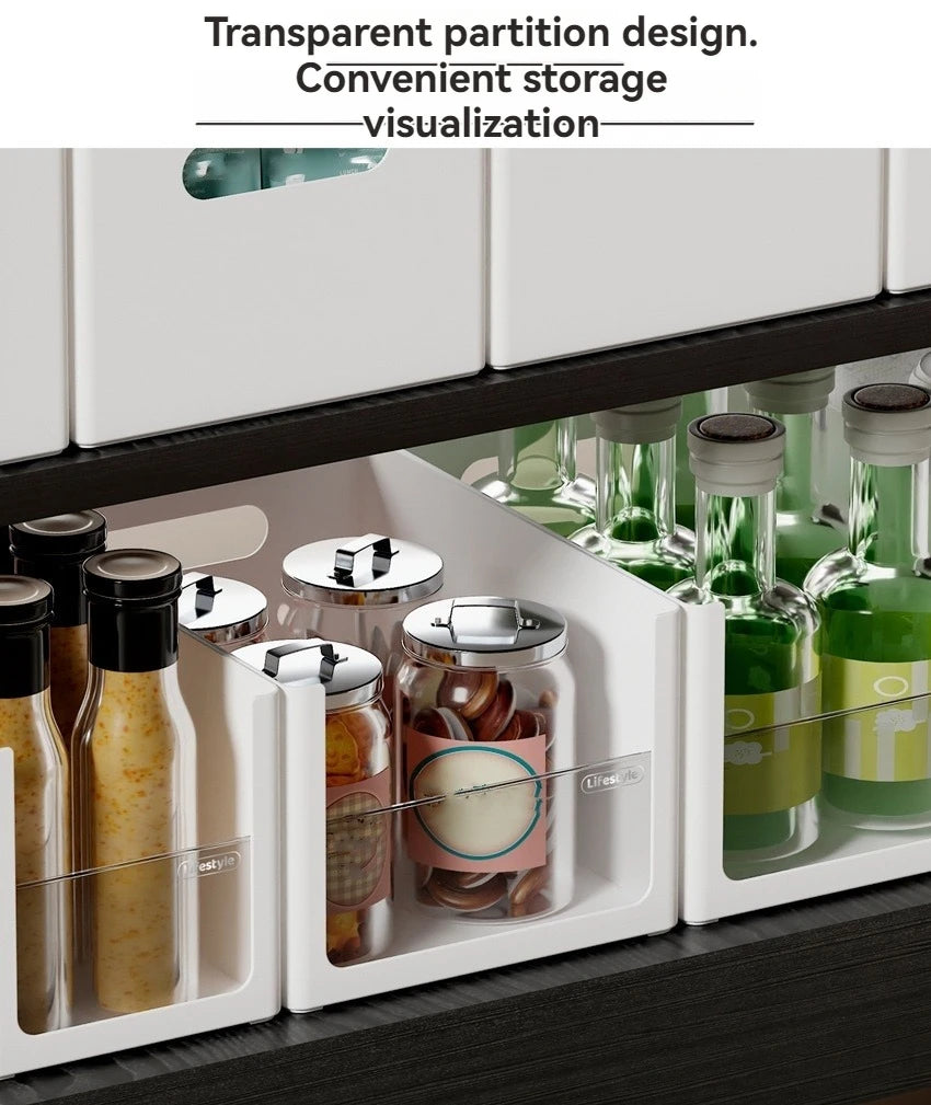 Kitchen Cabinet Organization Can Be Freely Combined with Dishes and Condiments, Thickened Storage Box, Drawer Storage Box