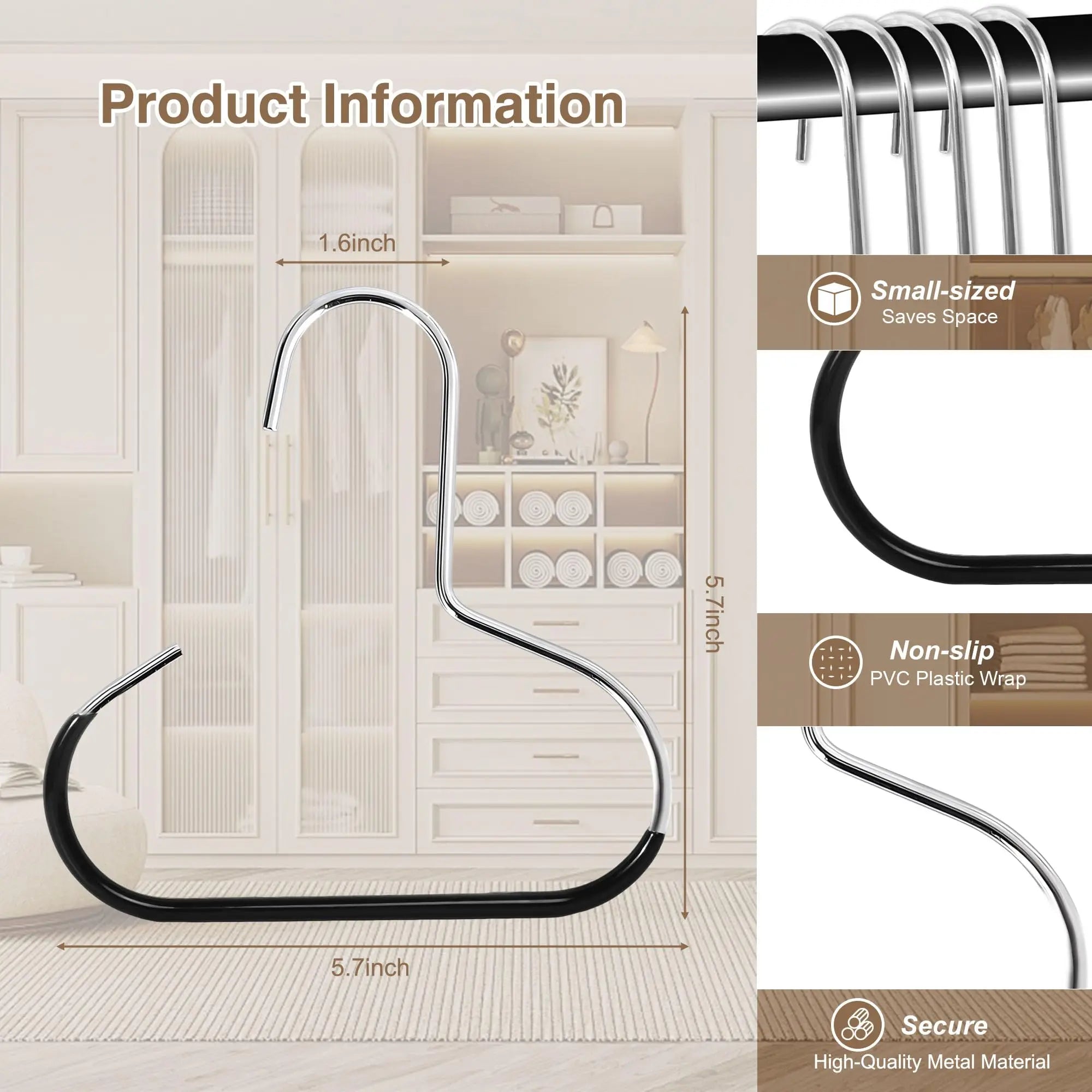 5pcs Simple Hat Storage Hooks Metal Material for Scarf Organization Belt Organization Bra Organizer Bag Storage