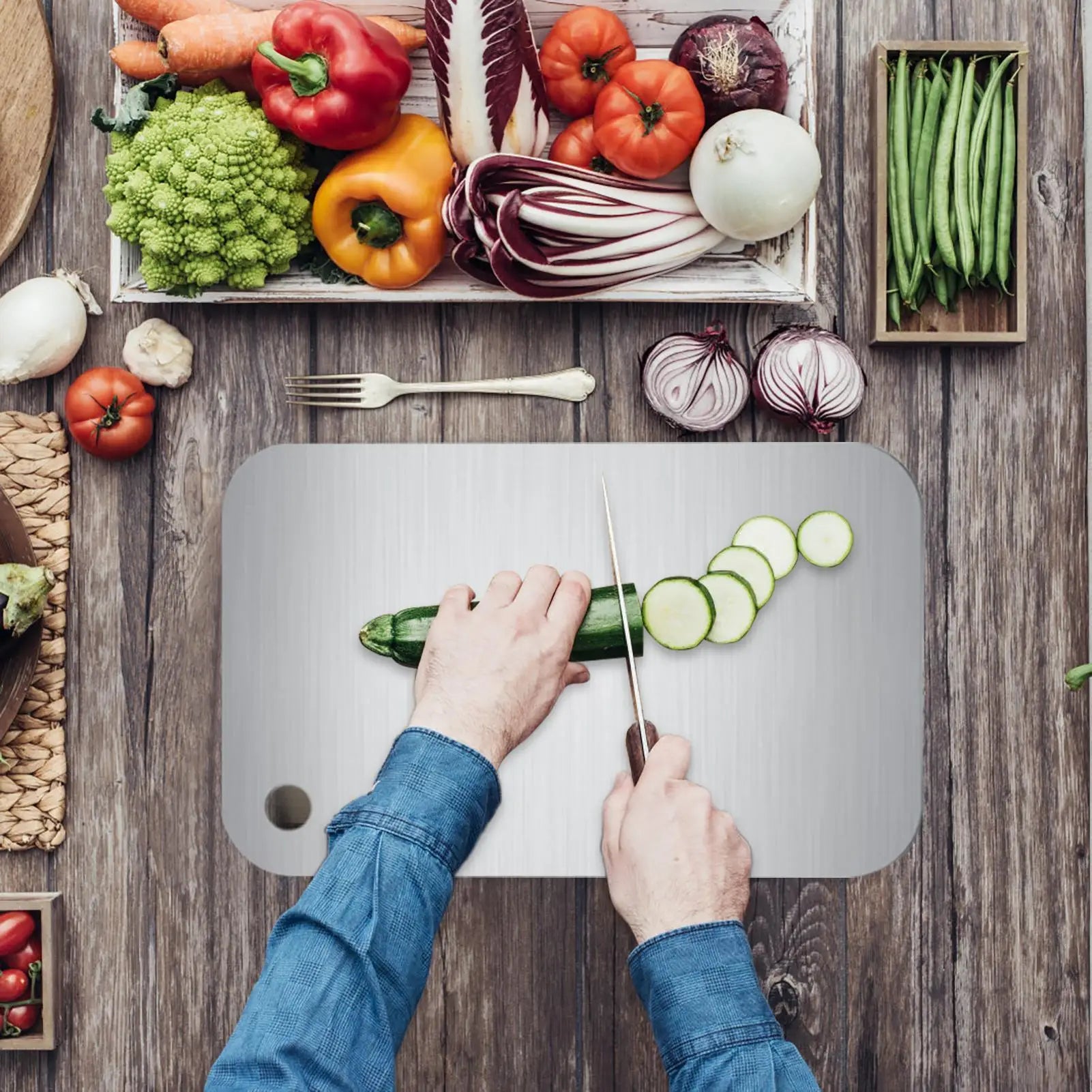 Titanium Cutting Boards for Kitchen Double-Sided Chopping Board Food Grade Cutting Mat Serving Tray Fruit Meat Chopping Board