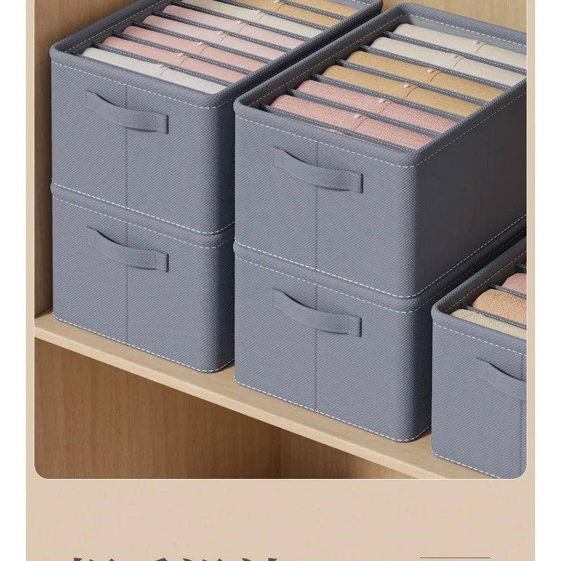 Pants storage box, clothing separation and organization box, foldable large clothing organization box, layered storage box