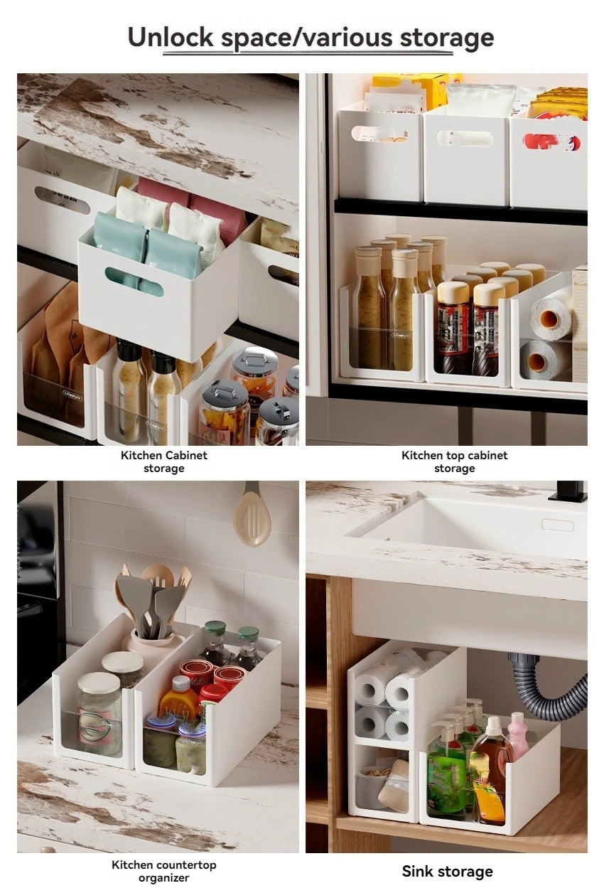 Kitchen Cabinet Organization Can Be Freely Combined with Dishes and Condiments, Thickened Storage Box, Drawer Storage Box