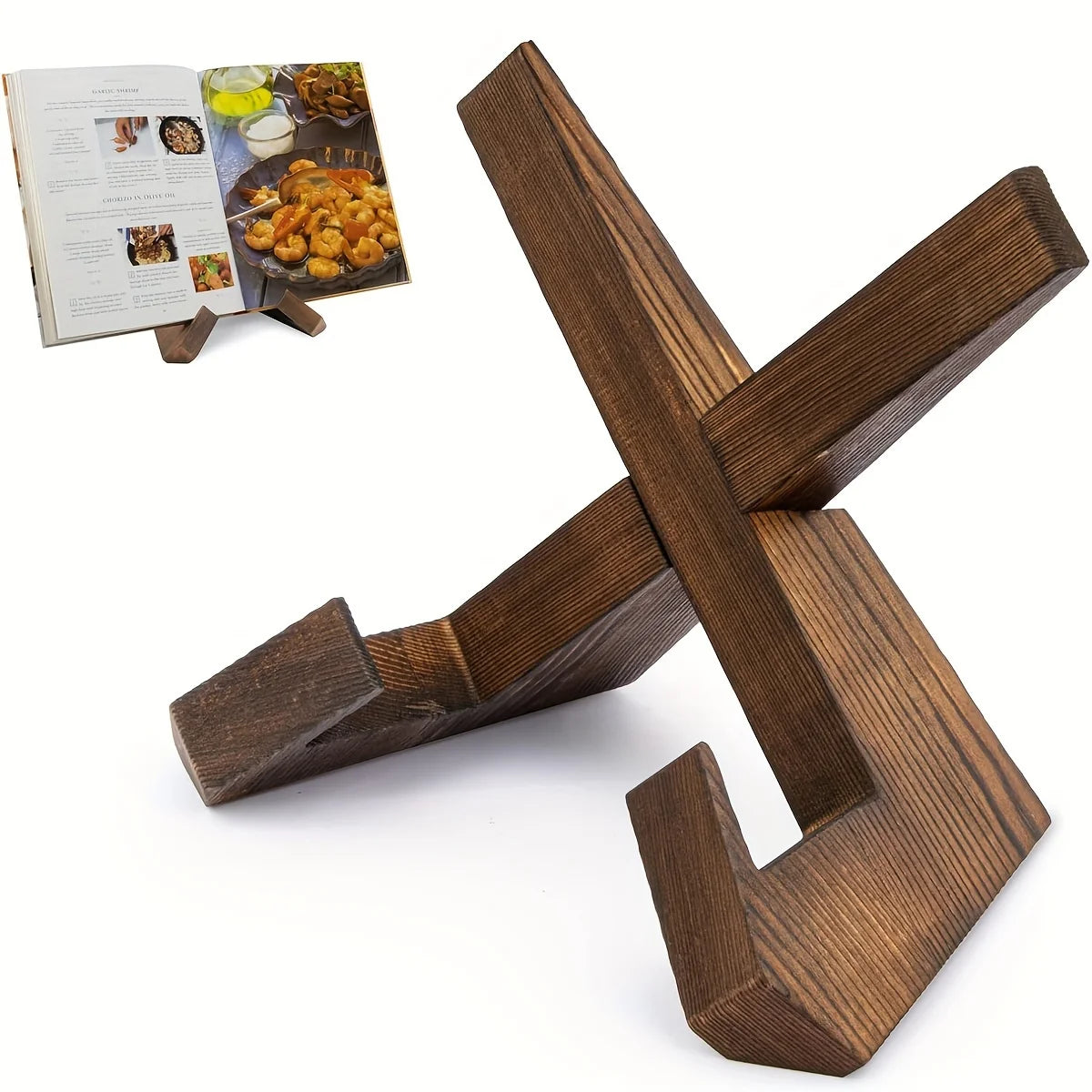 Kitchen Cooking Bookshelf, Kitchen Counter Cookbook Bookshelf, Wooden Cooking Bookshelf, Rustic Cooking Bookshelf