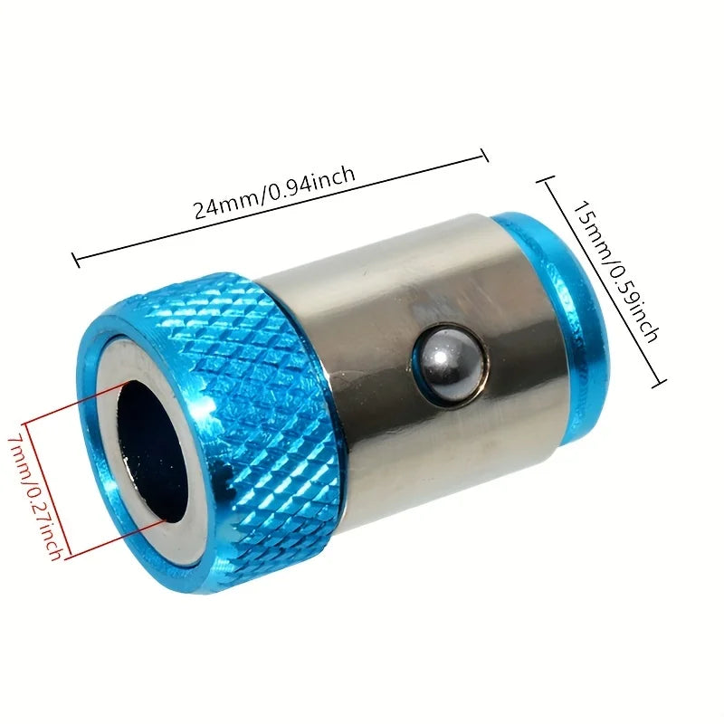 3-Piece Magnetic Bit Holder Set - 1/4 Batch Head, Anti-Slip Alloy Electromagnetic Rings For Superior Screwdriver Bit Performance