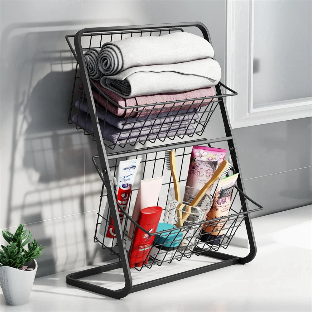 Kitchen Organizer 2 Tier Storage Rack Easy To Clean Material Maximized Countertop Space For Pantry Organization